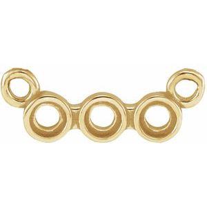 10K Yellow 1.5 mm Three-Stone Bezel-Set Necklace Center