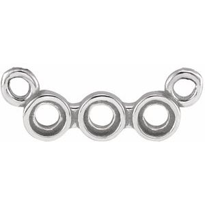 Sterling Silver 1.5 mm Three-Stone Bezel-Set Necklace Center