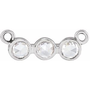 14K White .07 CTW Rose-Cut Natural Diamond Necklace Center