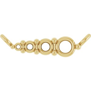 14K Yellow Round Graduated Necklace Center