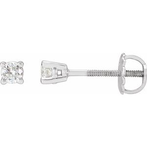 Platinum 1/5 CTW Natural Diamond Stud Earrings