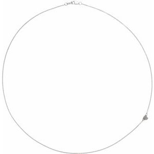 14K White Sideways Off-Center Heart 18" Necklace