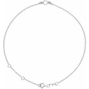 Sterling Silver 3 mm Round 1-Stone Bezel-Set 6 1/2-7 1/2" Bracelet