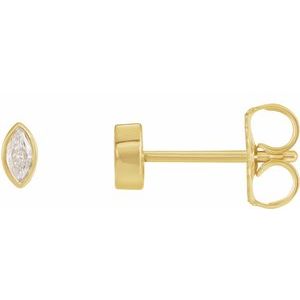 14K Yellow 1/10 CTW Natural Diamond Solitaire Bezel-Set Earrings