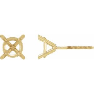 14K Yellow 2.5 mm Round 4-Prong Cocktail-Style Earring