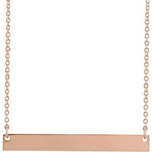 18K Rose Gold-Plated Sterling Silver Engravable Bar 16" Necklace