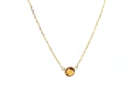 14k Yellow Gold 17 inch Necklace with Round Citrine