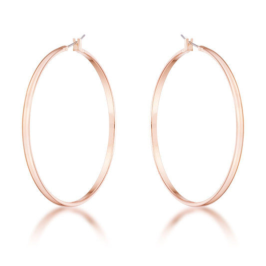 55mm Rose Gold Plated Classic Hoop Earrings