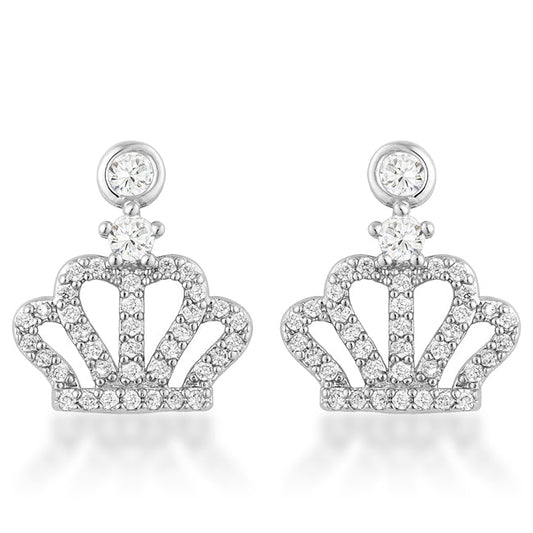 0.5 Ct Rhodium Crown CZ Earrings