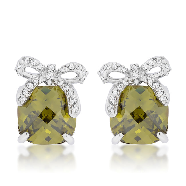 Olivine Drop Earrings with Bow