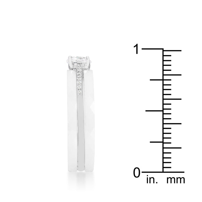 Three Ring Ceramic Set White